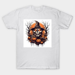 scary witch with pumpkins T-Shirt